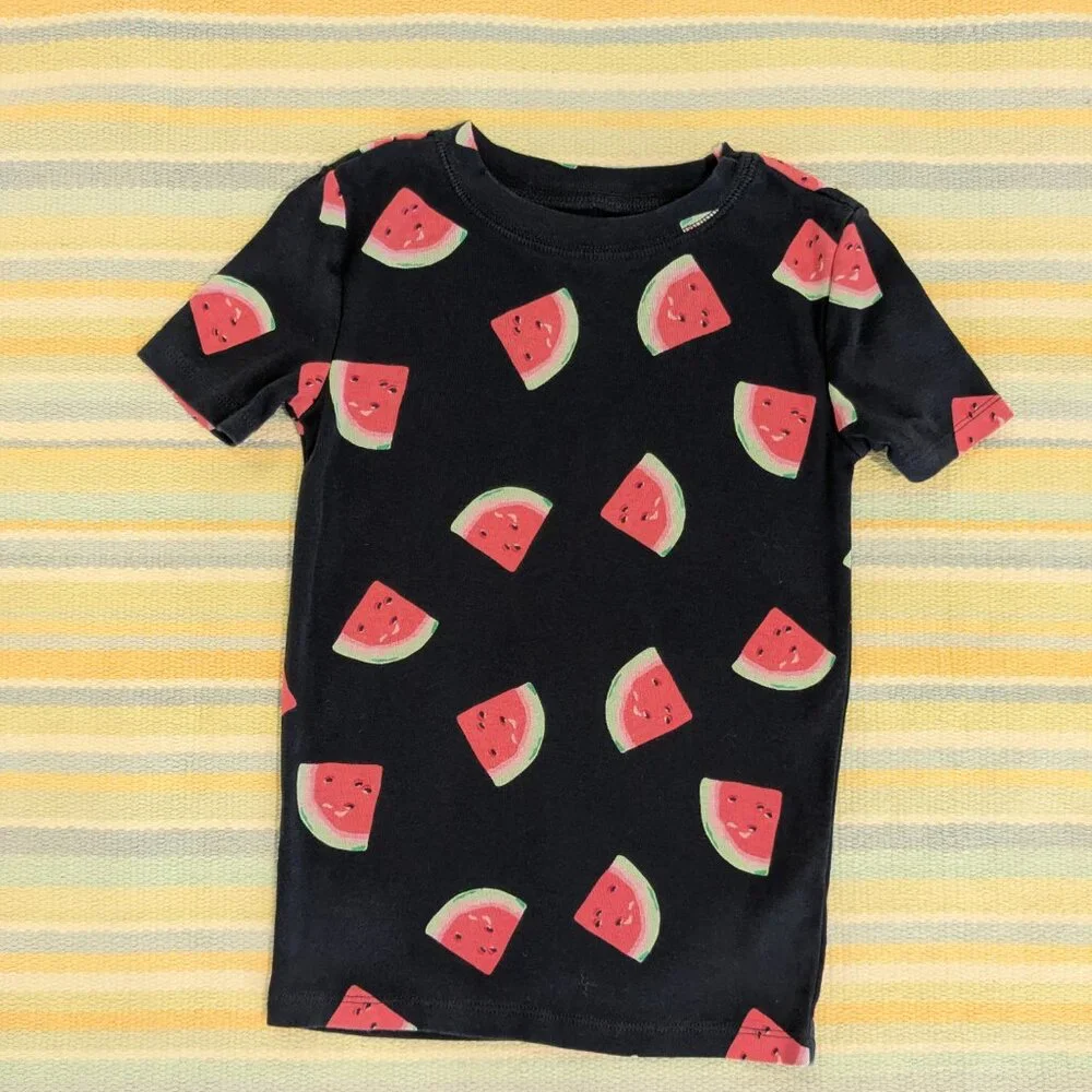 ⭐  Girls Old Navy Watermelon Print Pajamas Set Size 6